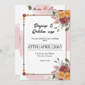 Einladung zur Hochzeitskarte für Blumenrahmen (Vorne/Hinten)