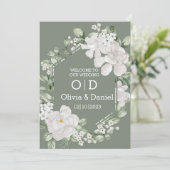 Einladung zur Hochzeitskarte für grüne Blume (Stehend Vorderseite)