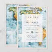 Einladung zur Hochzeitsreise auf der Karte (Vorne/Hinten)