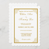 Einladung zur Hochzeitsreise mit weißem Gold (Vorne/Hinten)