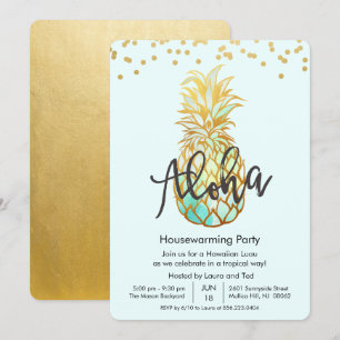 Einladung zur Housewarming-Aloha-Luau-Party