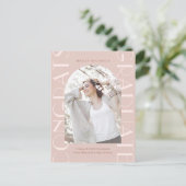 Einladung zur hübsch-rosa-Graduiertenparty-Foto (Stehend Vorderseite)