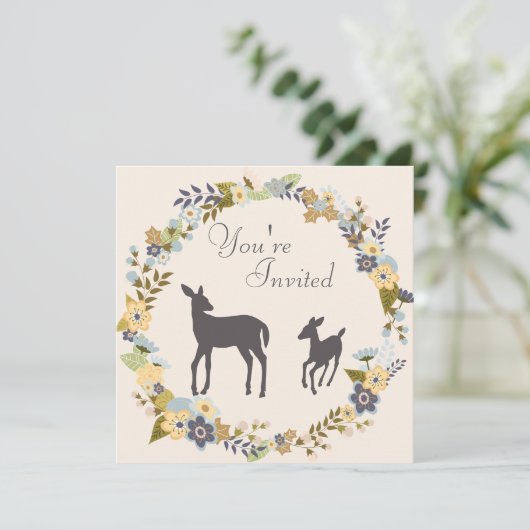 Einladung zur hübschen Blume Hirschdusche (Stehend Vorderseite)