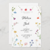 Einladung zur hübschen Blumenhochzeit (Vorne/Hinten)