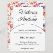 Einladung zur hübschen Blumenhochzeit (Vorne/Hinten)