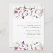 Einladung zur hübschen Lila Pea-Hochzeit (Vorderseite)