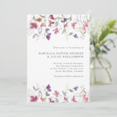 Einladung zur hübschen Lila Pea-Hochzeit (Stehend Vorderseite)