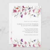 Einladung zur hübschen Lila Pea-Hochzeit (Vorne/Hinten)