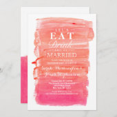 Einladung zur hübschen Pink Watercolor-Engagement (Vorne/Hinten)