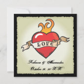 Einladung zur hübschen Tattoo-Hochzeit (Rückseite)