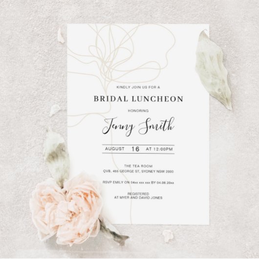 Einladung zur illustriert Line Art Bridal zum Mitt