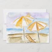 Einladung zur illustrierten Hochzeit am Strand (Rückseite)