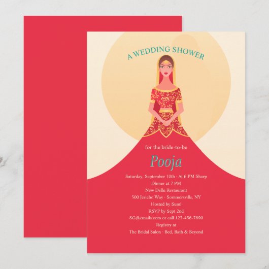 Einladung zur indischen Dusche (Vorne/Hinten)