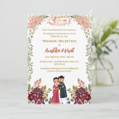 Einladung zur indischen Hochzeitsempfehlung (Stehend Vorderseite)