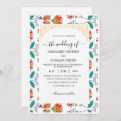 Einladung zur indischen Ornamentenhochzeit (Vorne/Hinten)