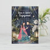 Einladung zur indischen Verlobung zur Ringzeremoni (Stehend Vorderseite)