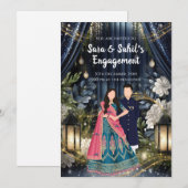 Einladung zur indischen Verlobung zur Ringzeremoni (Vorne/Hinten)