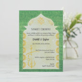 Einladung zur indischen Vorehelichtsfeier (Stehend Vorderseite)