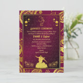 Einladung zur indischen Vorehelichtsfeier (Stehend Vorderseite)