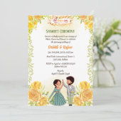 Einladung zur indischen Vorehelichtsfeier (Stehend Vorderseite)