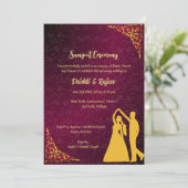 Einladung zur indischen Vorehelichtsfeier (Stehend Vorderseite)