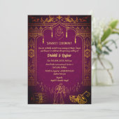 Einladung zur indischen Vorehelichtsfeier (Stehend Vorderseite)