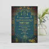 Einladung zur indischen Vorehelichtsfeier (Stehend Vorderseite)