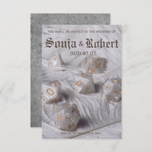 Einladung zur individuell anpassbaren RPG Dice-Hoc (Vorne/Hinten)