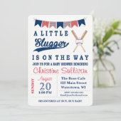 Einladung zur individuellen Baseball Baby-Dusche (Stehend Vorderseite)