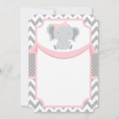 Einladung zur individuellen Pink Gray Baby Girl Du (Rückseite)