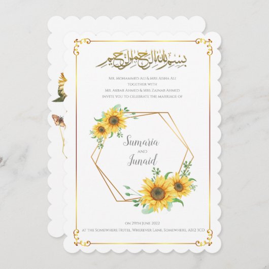 Einladung zur islamischen Hochzeit (Vorne/Hinten)