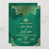 Einladung zur Islamischen Hochzeit, Smaragdgrüne H (Vorne/Hinten)