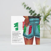 Einladung zur Italienischen Denim Girl Graduation  (Stehend Vorderseite)