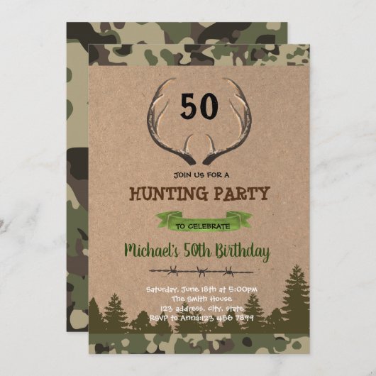 Einladung zur Jagd auf Hirsche (Vorne/Hinten)