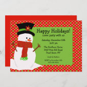 Einladung zur Jolly Snowman Holiday Party (Vorne/Hinten)
