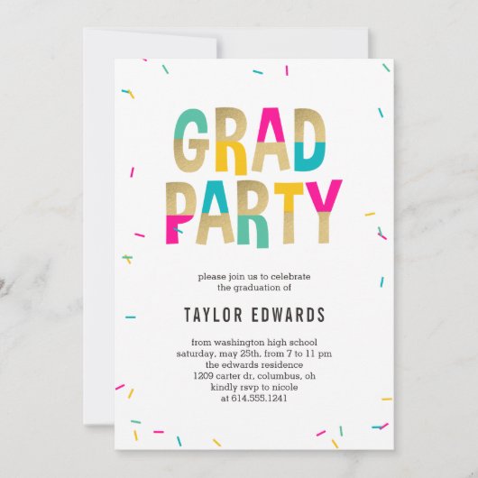 Einladung zur Joy Graduation Party (Vorderseite)