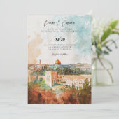 Einladung zur jüdischen Hochzeit | Jerusalem Einla (Stehend Vorderseite)