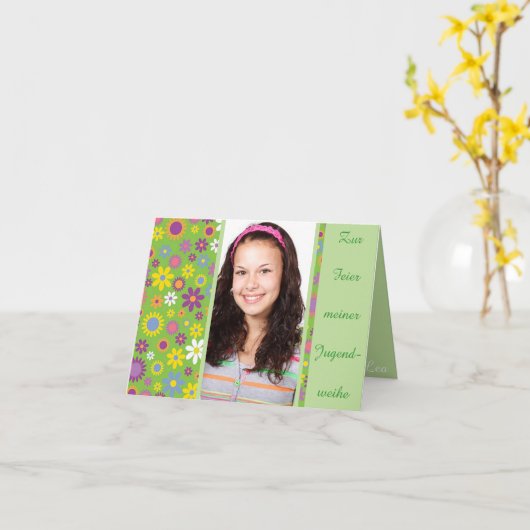 Einladung zur Jugendweihe (Gelbe Blume)