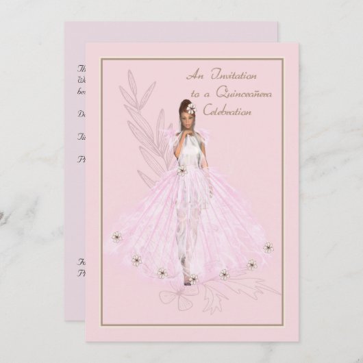 Einladung zur Jungfrau von Quinceanera (Vorne/Hinten)