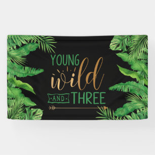 Einladung zur Junggeburt, Wild und Drei Geburtstag Banner