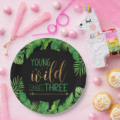 Einladung zur Junggeburt, Wild und Drei Geburtstag Pappteller (Party)