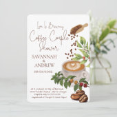 Einladung zur Kaffee-Themen-Paar-Baby-Shower (Stehend Vorderseite)