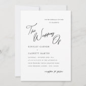 Einladung zur Kalligraphie Schwarz & Weiß Hochzeit (Vorderseite)