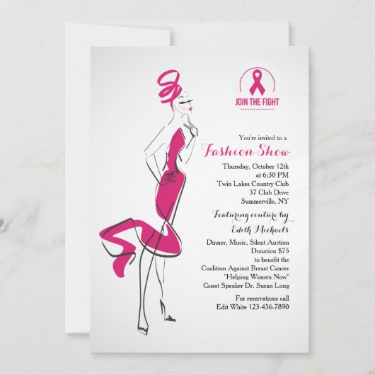 Einladung zur Kämpfe-Mode-Show (Vorderseite)