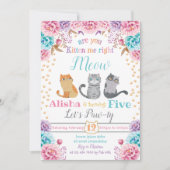 Einladung zur Katze zum Geburtstag (Vorderseite)