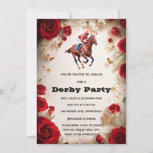 Einladung zur Kentucky Derby-Party Rote Rosen Pfer