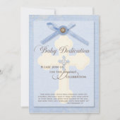 Einladung zur Kinderbetreuung - Blau mit Kreuz & R (Vorderseite)