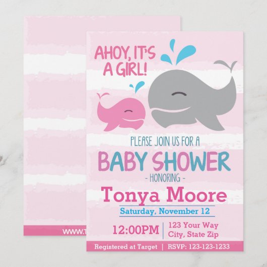 Einladung zur Kinderdusche (Vorne/Hinten)