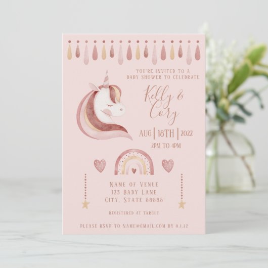 Einladung zur Kinderdusche (Stehend Vorderseite)