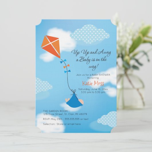 Einladung zur Kinderdusche (Stehend Vorderseite)